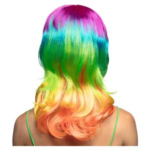 perücke langhaar regenbogen damen