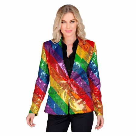 Party Pailletten Blazer Damen regenbogen