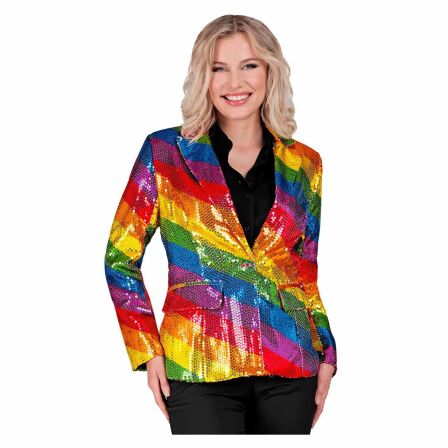 Party Pailletten Blazer Damen regenbogen