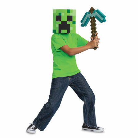 Diamant Spitzhacke mit Creeper Maske Kinder Minecraft