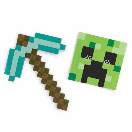 Diamant Spitzhacke mit Creeper Maske Kinder Minecraft