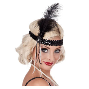 20er Jahre Stirnband Flapper schwarz