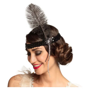 20er Jahre Stirnband Flapper schwarz