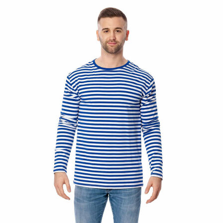 Ringelshirt Herren langarm blau-wei&szlig; XS