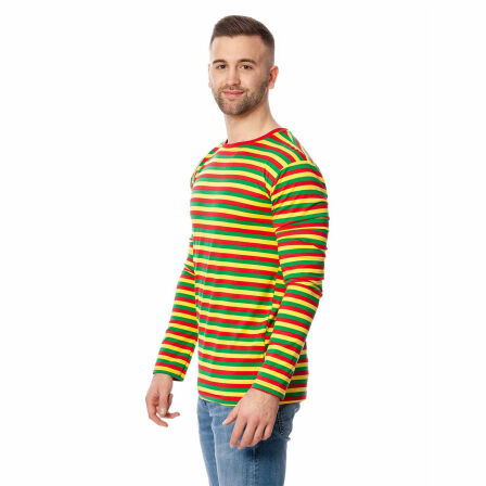 Ringelshirt Herren langarm rot-gelb-grün L