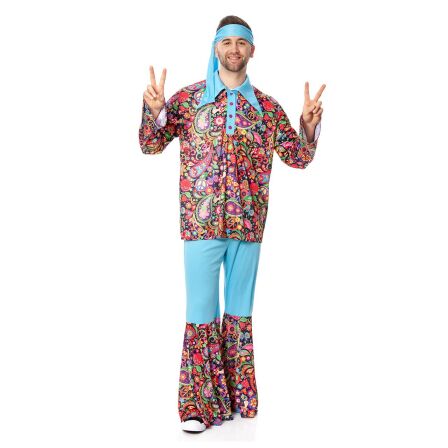 Hippie Kost&uuml;m Herren Outfit komplett 48-50