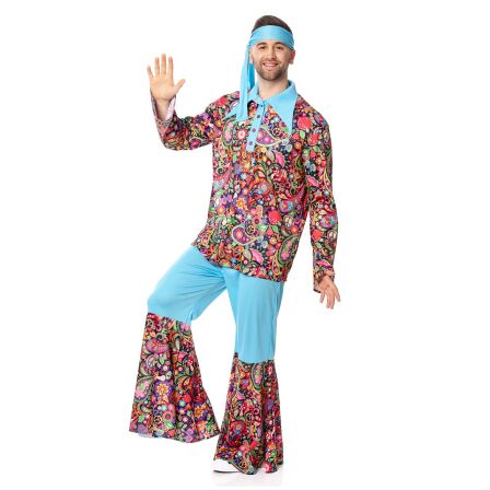 Hippie Kostüm Herren Outfit komplett 48-50