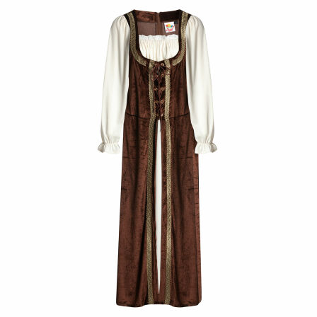 Mittelalter-Kleid Damen braun Größe 32-34