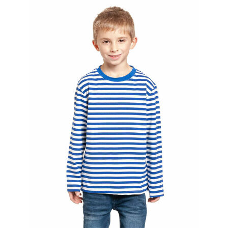 Ringelshirt Kinder langarm blau-wei&szlig; 164